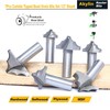 7Pcs Bead Ovolo Plunge Bit Set,1/2" Shank Double Roundover Groove