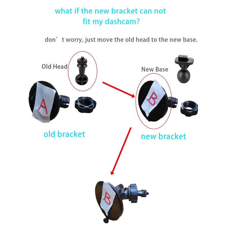 Dash Cam Suction Cup Mount for Oldshark Amuoc Jeemak Chortau