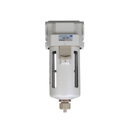 PneumaticPlus SAF400-N04B Compressed Air Particulate Filter 1/2" NPT, 10 Micron Element, Poly Bowl, Manual Drain, Bracket