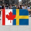 3×5 FT Canada Sweden Combo Flag,Large Canadian Swedish Decor,Double Side