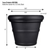 Tusco Products RR135BK Rolled Rim Garden Pot Planter, Black