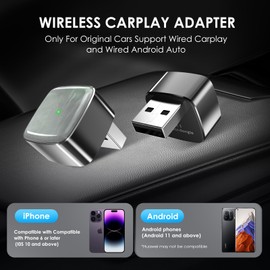 RTGRNKY RTGRNKY Mini Wireless Carplay Adapter for iPhone &Android Auto with Extension Cable Type C Caplay Wireless Adapter,Plug & Play Easy and Stable Connection Carplay for Apple & Android Auto