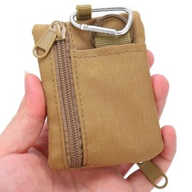 Bolsa De Utilidad Edc De Tamaño Mini, 4,1 * 3,1 Pulgadas Organizadora De Primeros Auxilios Bolsa De Almacenamiento Riñonera con Mosquetón (Arcilla)