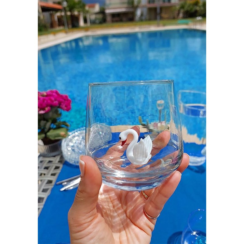 HeguSun Drinking Glass With Figurine Inside, Handmade Murano Glass Figures