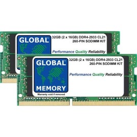 32GB (2 x 16GB) DDR4 2933MHz PC4-23400 260-PIN SODIMM MEMORY RAM KIT COMPATIBLE WITH LAPTOPS/NOTEBOOKS