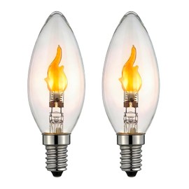 XIAOKALAMI E14 Flickering Flame Candle Bulb C35/Type B 2W 1800K Warm Decor Light 2-Pack