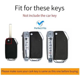 ontto Key Case Car Key Case Fits Kia Sportage R Stinger GT Ceed Sorento Cerato Soul Niro Telluride Seltos K5 Leather Key Case Key Case Key Case Key Fob 3/4 Buttons Grey A