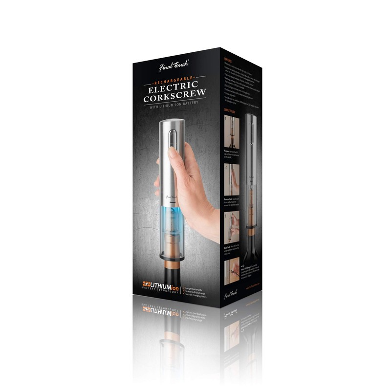 Final Touch Electric Corkscrew with Lithium-Ion Battery | Easy Cork