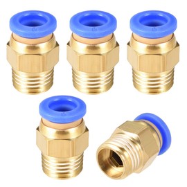 sourcing map Straight Pneumatic Push to Quick Connect Fittings 1/4" G Male x 8mm Tube OD 5pcs
