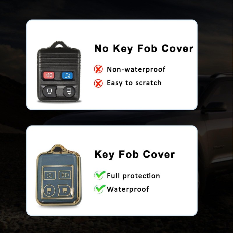 POSAID Key Fob Cover for Ford Mustang Focus Explorer Edge