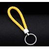 2pcs of Yellow Braided Faux Leather Strap Keyring Keychain Car Key Chain Ring Key Fob