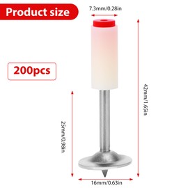 ZONJIE 200Pcs Round Nails for Mini Steel Nails Guns 7.3 mm Rivets for Nail Gun, Ceiling, Steel Nail, Wall Fastening Tool for Concrete Ceiling Cable Ducts Fixed Slotting