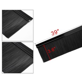 uxcell Door Bottom Sweep H-Shape Aluminum Alloy Base with 3.6-inch Black Nylon Brush 39-inch x 4.4-inch