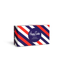 Happy Socks 3-Pack Classic Navy Gift Set, colorful and fun, Socks for Men and Women, Navy-White-Red (9-11)