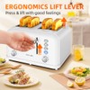 RAMJOY White Toaster 4 Slice, Dual Independent Controls, Extra Wide