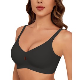 HORISUN Women's Wireless Bras No Underwire Push Up Bras Soft Support Comfort Full Coverage Seamless Everyday Bra,Balck,M Black