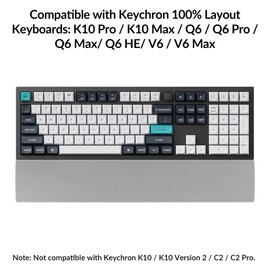 Keychron Gray Silicone Wrist & Palm Rest – 17.6" Full Size for K10 Pro / K10 Max / Q6 / Q6 Pro / Q6 Max / Q6 HE / V6 / V6 Max – Full Honeycomb Anti-Slip Base, Smooth & Soft Typing Support