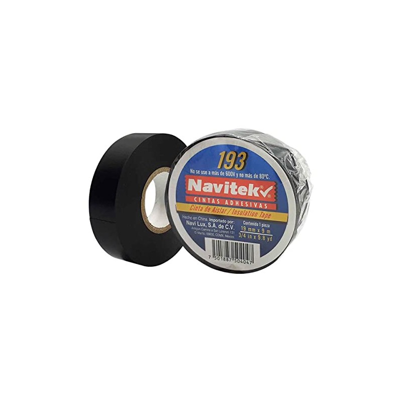 Cinta Aislante Electrica Vinil Navitek 19mm x 9m 10 Piezas