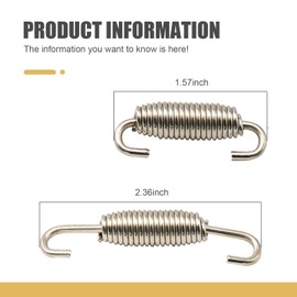 waswale Exhaust Pipe Spring, Extended Range Stainless Steel Exhaust Reinforced Spring Hook, Retrofit Replacement Parts, Universal for Riding Motorcycles, Scooters, ATVs (Silver)