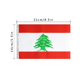 Ceclflag Lebanese String Flag Banner, 16 ft 20 Mini Flags, 5.5 x 8.2 Inch, Polyester, Rectangular, Red, Green