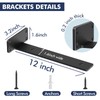 Starunder 4 Pack Floating Shelf Brackets,12 inch Heavy Duty Industrial