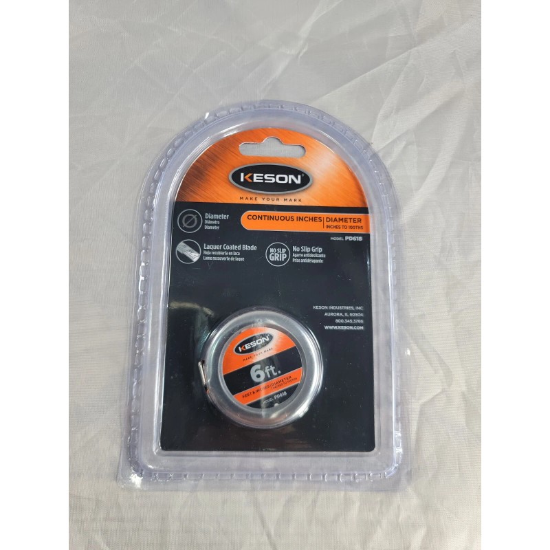 Keson 6 Ft Wrap-A-Round Pipe Outside Diameter Measuring OD Tape,