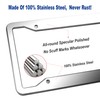 BGGTMO Stainless Steel License Plate Frames- 2 Pack Heavy Duty