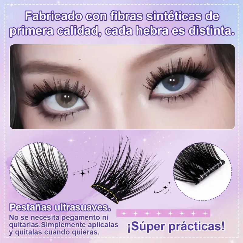 Kit De Pestañas Autoadhesivas Impermeable Y Reutilizable Diy Negro C