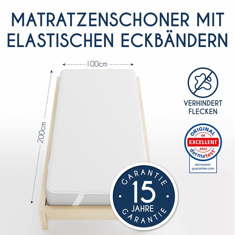 Mattress Protector 100 x 200 cm, Waterproof, Made in EU
