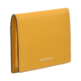 Valorex Coin Purse, Genuine Leather, Luxury Italian Leather, Easy to Use, Compact Wallet, Women's, Men's, yellow