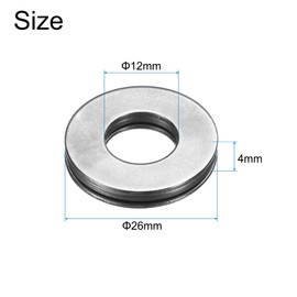 sourcing map 4 Sets AXK1226+2AS Thrust Needle Roller Bearings with Washers, 12x16x4mm Chrome Steel Needles Roller Bearing, P5 (ABEC 5)