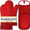 HOMWE Silicone Oven Mitts and Pot Holders for Kitchen &