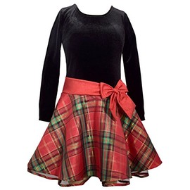 Bonnie Jean Girls' Toddler Hipster Dresses, red/Green Plaid, 4T