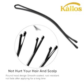 24 Pack Curved Black Hair Pins Stylish Bobby Pins for Effortless Hair Management and Precise Styling, Suitable for Women and Girls of All Hair Types by Kàllos (Black, 2.2 inch)