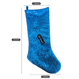 Pxniy - Medias de Navidad con lentejuelas de 20 pulgadas, paquete de 4 suministros de fiesta de Navidad con purpurina, medias de Navidad personalizadas, decoración de temporada de día festivo (lentejuelas moradas)