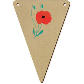 5 x 140mm 'Poppy' Wooden Bunting Flags (BN00079153)