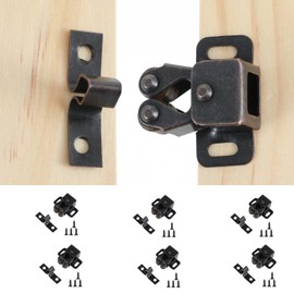 Ouligay Pack of 6 Furniture Catch Cupboard Door Double Roller Catch for Cupboard Ball Roller Catch Cabinet Door Wardrobe Door Latch Catcher Door Catch for Cabinet Doors