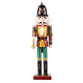 SurpriseSeptember Christmas Nutcracker Ornament,12 inch Traditional Painted Wooden Nutcracker Soldier Doll, Nutcracker Figures Holiday Party Tabletop Christmas Decorations(Bugler)
