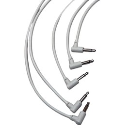 Starving Students Music Supplies SSMS - Luigis Modular M-PAR Right Angled Eurorack Patch Cables - Package of 5 White Cables, 4 (10 cm)