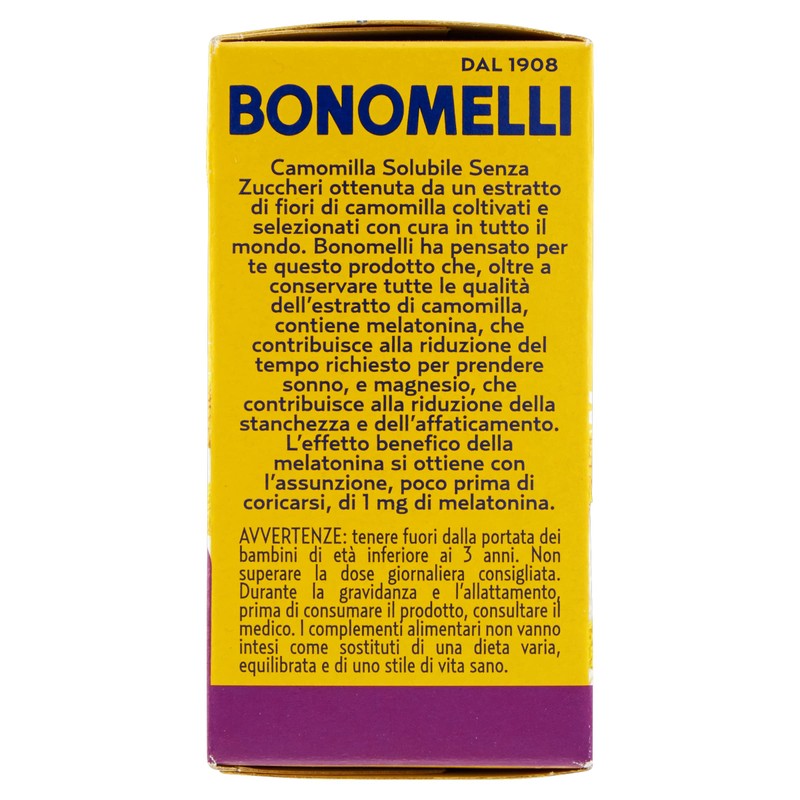 Bonomelli Camomilla Solubile con Melatonina e Magnesio 16 Bustine, Contro
