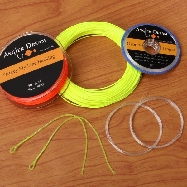 Yellow WF Fly Fishing Line Kit 9WT Fly Fishing Line Leader Braided Backing Fish Line