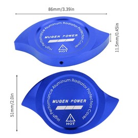 Aramox Water Tank Decoration, 1pcs Car Modification Radiator Cover Aluminium Decorative Covers (Blue)