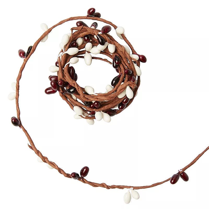Vine Set of 4 Single Vine Burgundy and Cream Pip