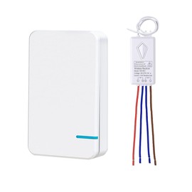 Thinkbee Wireless Light Switch Kit, No Wiring Mini Remote Switch, No WiFi Needed, Outdoor 1969ft Indoor 328ft Remote Control Lighting Fixture for Led Light, Ceiling Lights and Lamps, Waterproof