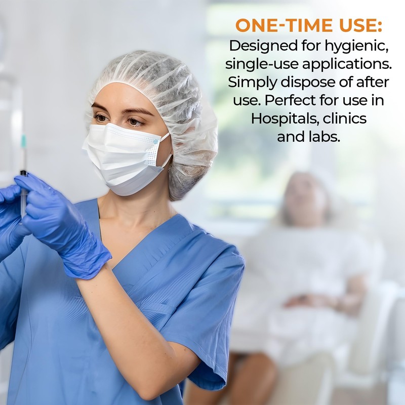 Xpose Safety Black Disposable Bouffant Caps 21 Inch – Hairnets