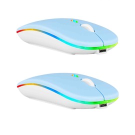 UrbanX Wireless Mouse 2 Pack for Lava Yuva 3/Storm/Yuva 3 Pro/Blaze 2 5G/Blaze Pro 5G – Bluetooth 5.2 & 2.4GHz Rechargeable Laptop Mouse with USB Wireless Adapter, Ergonomic Computer Mouse.