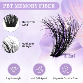 B&Q 280 Pieces Individual Eyelashes 60-80-100D Cluster Lashes DIY Eye Lashes Fluffy Russian Eyelashes Extensions Curly Durable Eyelash Clusters for Girls and Women (10-15mm Mix)