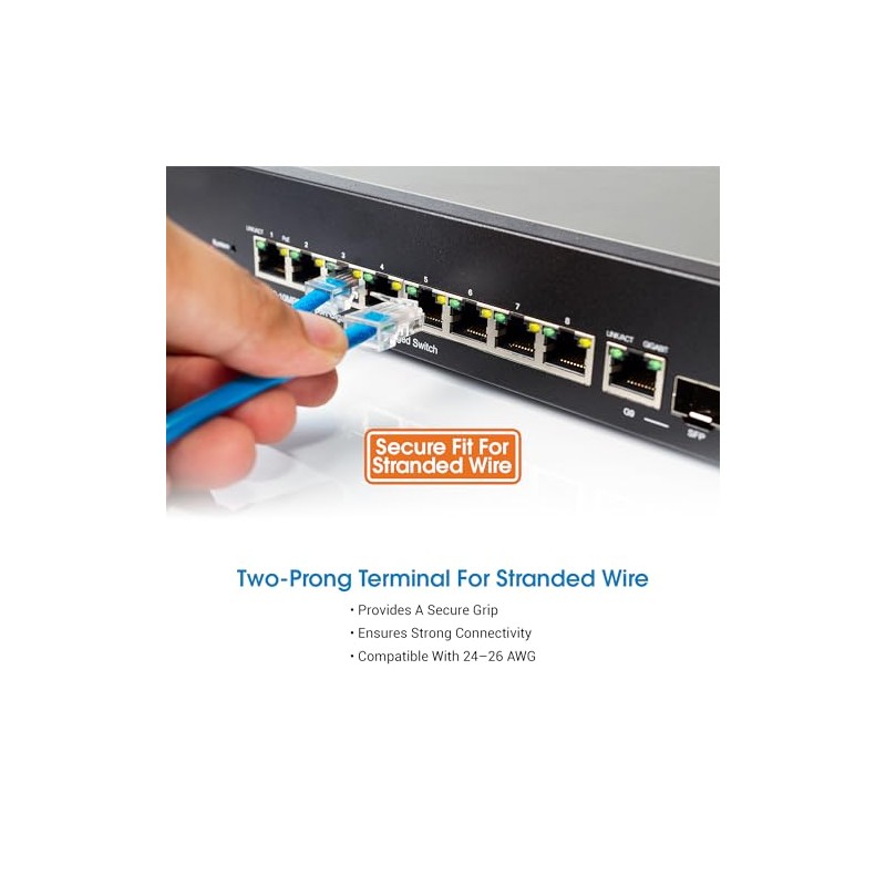 Conector RJ45 Cat6 UTP 8P8C Para Cable Ethernet Multifilar Bote