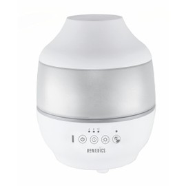 Homedics TotalComfort Humidifier – Large Air Humidifiers for Bedroom, Plants, Office – Cool Mist, Essential Oil Pads and Built-In Timer, 7-Color Night-Light, 2 Mist Settings, White