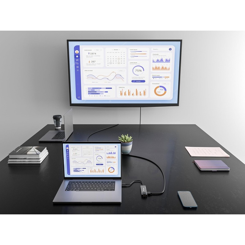 Equip 133489 USB-C 5-in-1 Multifunction Adapter HDMI Gigabit LAN USB